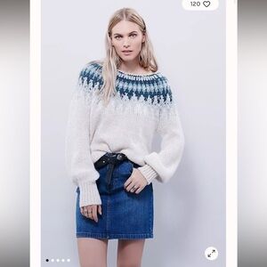 FREE PEOPLE Baltic Fairisle Pullover, size XS